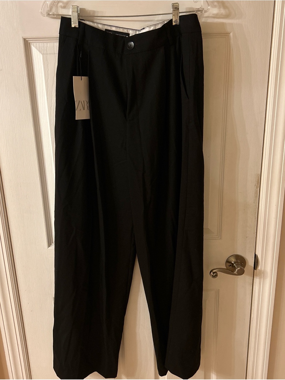 ZARA Men’s Black Pleated Dress Pants - Straight Leg